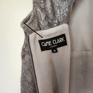 Grey lace cocktail dress